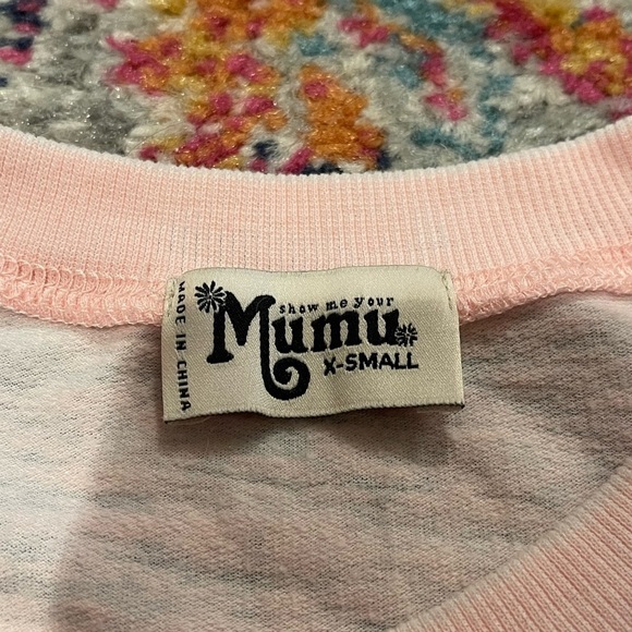 Show me your Mumu light pink cheetah graphic crewneck women’s size XS - Picture 4 of 6